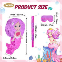 YACHEN Meerjungfrau-Papier-Piñata-Set mit Augenbinde und Fledermaus für Mädchen-Geburtstagsfeier-Dekoration