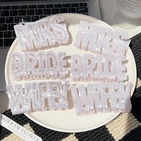 MIO Élégantes Pinces à Cheveux de Mariée en Forme de Lettre avec Strass, Pinces Requin Perle pour Queue de Cheval, Grande Taille pour Femme et Mariage