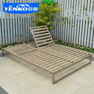 Sedia a <span class=keywords><strong>sdraio</strong></span> all'aperto in alluminio doppio divano letto impermeabile piscina lettino spiaggia Hotel sedia a <span class=keywords><strong>sdraio</strong></span> - Product Image 4