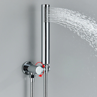 Ensemble de douche en laiton chromé certifié CE, mitigeur encastré mural avec pommeau de douche pluie de 8 à 16 pouces, logo et emballage personnalisés, vente en gros et projets