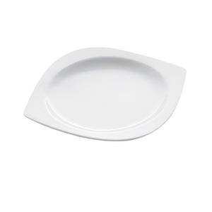 CARLOTTA/RAMADA Assiette plate ovale en porcelaine 14x13cm blanche - Product Image 1
