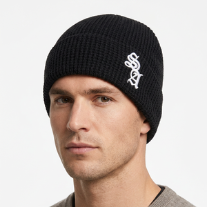 Gorros de Punto Acrílicos Unisex de Moda al por Mayor, Gorros Casuales Personalizados con Bordado Cálido para Invierno - Product Image 2