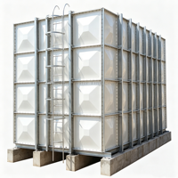 Tangki Air GRP WRAS Modular Berinsulasi Fiberglass Food Grade Merek Huili 10000-50000 Liter Tangki Penyimpanan Persegi Panjang untuk UAE