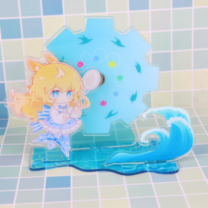 Support rotatif d'animation Personnage de dessin animé personnalisé Support de logo en acrylique Présentoir de bureau asiatique Feuille de voyageur debout en acrylique personnalisée - Product Image 3