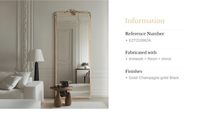 Belle epoque, làm bằng tay cổ điển mặc quần áo gương kiểu Pháp trang trí sàn Chiều dài gương cho biệt thự nhà và khách sạn - Product Image 2