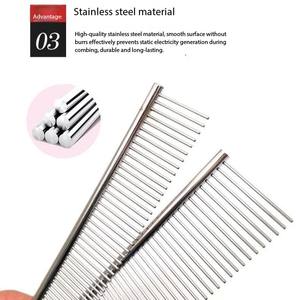 أداة إزالة الشعر للحيوانات الأليفة ذاتية التنظيف وصديقة للبيئة من الفولاذ المقاوم للصدأ بسعر الجملة لعام 2025، مضادة للقمل والبراغيث، مزدوجة الجوانب للكلاب والقطط - Product Image 4