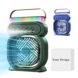 <b>Mini</b> Portable Air <b>Cooler</b> Fan USB Rechargeable 3 Speed Mist Spray Fan 450ml Water LED Color Light - Product Image 1