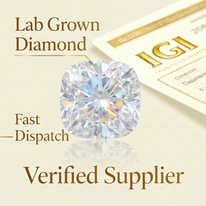 เพชรทรงคุชชั่น IGI Certified ขนาด 1 กะรัต 1.5 กะรัต 2 กะรัต 3 กะรัต คุณภาพ VS1 VVS2 VVS2 เพชรสังเคราะห์เพาะเลี้ยงในห้องปฏิบัติการ สำหรับแหวนหมั้น แหวนแต่งงาน สร้อยคอ - Product Image 1