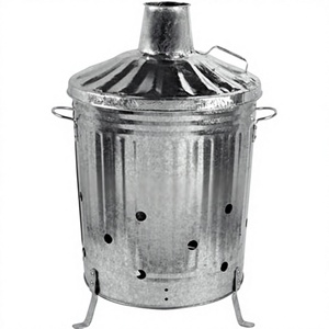 90L Extra <b>Large</b> Galvanized Natural Finishing Metal Incinerator Heavy duty garden waste burner incinerator garden burning <b>bin</b> - Product Image 4