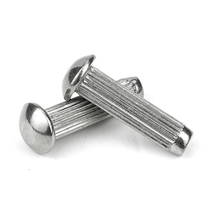 10 pièces/sac Rivets pleins à tête ronde moletée en acier au carbone nickelé pour étiquettes et plaques signalétiques M1.6 M2 M2.5 M3 M4 - Product Image 4