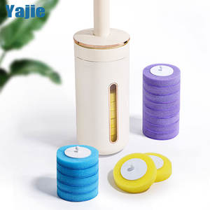 Juego de escobilla y soporte de inodoro desechable de mango largo, escobilla de baño montada en la pared con 8 recambios para Baño - Product Image 1