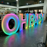 Lettres lumineuses LED Oh BABY de haute qualité, étanches, 3 pieds, 4 pieds, pour événements, mariages, fournitures de fête