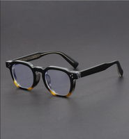 Monture de lunettes épaisse bicolore vintage de qualité supérieure, style japonais, fabriquée à la main, pour hommes, anti-lumière bleue, lunettes optiques 527-4