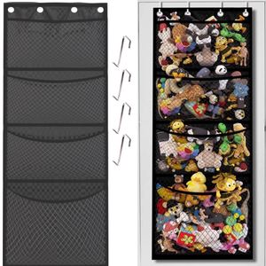 Sac de rangement suspendu en tissu Oxford pour jouets en peluche, poupées, sous-vêtements et chaussettes, avec 4 poteaux de support - Product Image 2