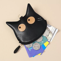 Portefeuille créatif en cuir PU, motif monstre de dessin animé, porte-monnaie mignon, porte-clés et porte-monnaie pour femme
