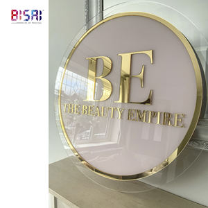 Plaques 3d Lettres Salon de beauté personnalisé Acrylique Signe Mur Porte-panneau Pour Logo d’entreprise - Product Image 1