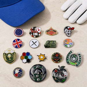 Women Packaging Caps <b>Box</b> Bling Sublimation Shaped Wholesales Foldable Stencil Cartoon Design Golf Ball Marker Zinc Alloy - Product Image 4