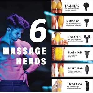 Pistolet de massage corporel professionnel portable à 6 têtes avec vitesse réglable, percussion des tissus profonds, écran LCD et contrôle de la minuterie - Product Image 3