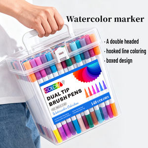 Lot de Marqueurs Pinceaux Aquarelles à Double Pointe à Base d'Eau, 45 à 188 Couleurs, pour Artistes, Peinture, Dessin, Coloriage et Esquisse - Product Image 3