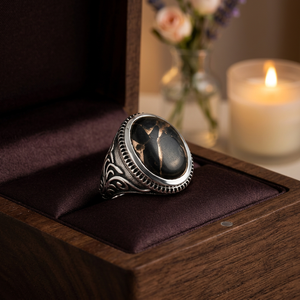 Best Quality Handmade Copper <b>Black</b> Turquoise Gemstone Bezel Setting <b>Rings</b> 925 Sterling Silver Vintage Fashion Jewelry Wholesale - Product Image 6