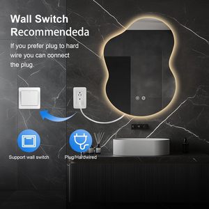 Miroir <span class=keywords><strong>de</strong></span> <span class=keywords><strong>salle</strong></span> <span class=keywords><strong>de</strong></span> <span class=keywords><strong>bain</strong></span> LED irrégulier moderne personnalisé, étanche, mural, anti-buée, tactile, trois couleurs, pour hôtel, villa, <span class=keywords><strong>projet</strong></span> - Product Image 5