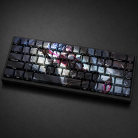 LOL Prestige Coven Akali 68 Key Custom PBT Dye Sublimation Side Printed Keycaps Cherry Profile Keyboard Set