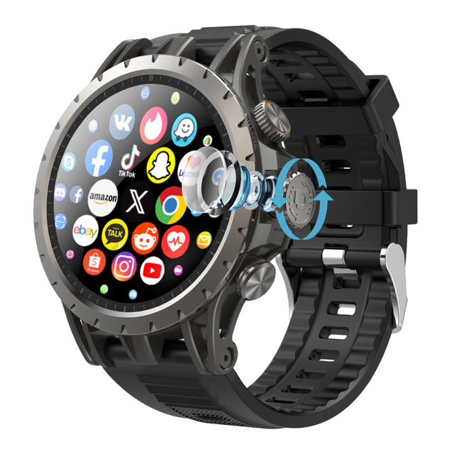 Q85 4G Android Smartwatch Rotatable GPS Amoled Screen Waterproof Sim Card WIFI 2GB ROM 16GB RAM Sleep Tracker Email Functions