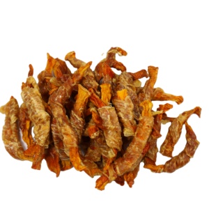 Snacks de Carne para Perros, Cecina de Pollo Envuelta en Calabaza, Alta en Proteínas, Natural, para la Salud Digestiva, en Bolsas - Product Image 1