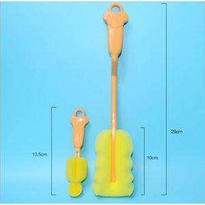 Ensemble de brosses à biberon et à tétine avec manche rotatif en forme d'ours, pour le nettoyage des biberons de bébé, avec tête en éponge douce - Product Image 2
