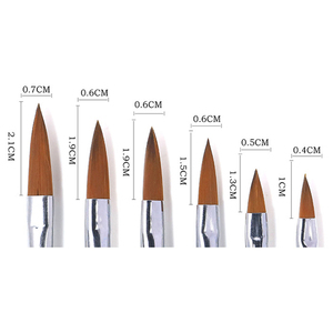 Pinceau à ongles avec manche métallique, stylo de sculpture en cristal, poils synthétiques, gel acrylique, outil de sculpture pour manucure, décoration d'ongles en salon - Product Image 5