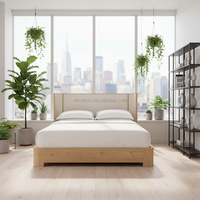 Lit d'appoint de luxe en bois massif français personnalisable, taille king/queen, ensembles de literie classiques avec cadre en bois durable