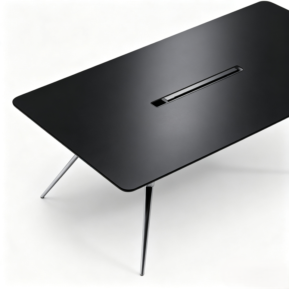 Modern Conference Meeting Table with Beveled Edge, E0 Eco Board, Laser ...