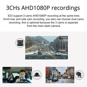 3 камеры Dash Cam Carplay Android Авто 2,5 k 2560*1440P зеркало заднего вида видео запись Wi-Fi Запись цикла с помощью приложения на телефоне Автомобильный видеорегистратор