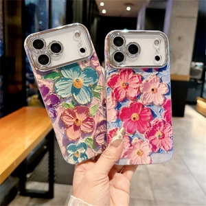 เคสโทรศัพท์ลายดอกไม้กลิตเตอร์แบบเลเซอร์สำหรับ iPhone 13 14 15 16 17 Pro Max Plus ป้องกันกล้อง กันกระแทก - Product Image 1