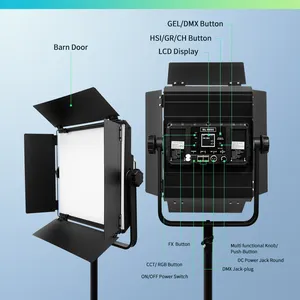 Yidoblo 2700k-7500k CRI96 RGB 14效果发光二极管工作室视频照片填充灯600C 60w GL-600C RGB发光二极管面板填充灯
