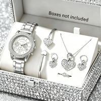 Montre à quartz de luxe pour femme au design unique, avec bracelet en alliage romain entièrement serti de diamants et collier assorti pour ensemble de bijoux