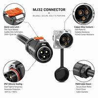MJ32 120A 600V IP67 Selbstverriegelnder Luftfahrtstecker aus Messing, vergoldet, wasserdichter Stecker für neue Energien, OEM-akzeptabel