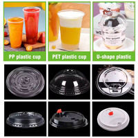 Gobelet Jetable en Plastique Écologique, Compostable Biodégradable Transparent en PLA PET PP avec Couvercle