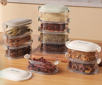 Boîte de rangement pour condiments et assaisonnements de cuisine, en plastique PET, avec couvercle à clipser, design moderne