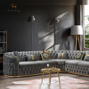 Meubles de salon, ensemble de canapés en cuir moderne, canapé de luxe moderne, canapé contemporain <span class=keywords><strong>Gary</strong></span>, canapé avec structure en métal - Product Image 1