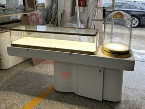 Hợp thời trang tùy chỉnh cao cấp cửa hàng hiển thị Showcase đa chức năng Vàng Thép không gỉ Kính trang sức Showcase truy cập - Product Image 3