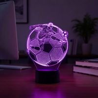 Lampe LED 3D en acrylique personnalisable avec 7 couleurs changeantes, illusion d'optique, motif club de football, pour la maison