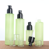 Flacon de lotion cosmétique en verre givré vide personnalisé de 50 ml 60 ml avec bouchon en plastique, atomiseur, emballage de produits de soin de la peau