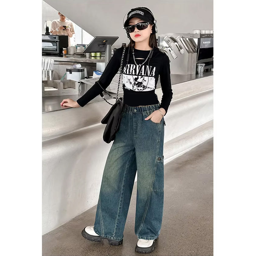 Jeans Outfit Girl Jeans New Style 2024 New Style Girls Wide Denim