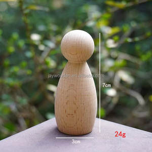 Nhà Máy tự nhiên chưa hoàn thành gỗ tự làm đồ chơi PEG Kokeshi Búp bê trang trí gia đình gỗ hình dạng con số thủ công tác phẩm điêu khắc cho các thí nghiệm - Product Image 6