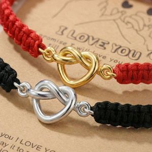 Conjunto de Pulseras de Moda con Nudo de Corazón Infinito para Parejas, Cuerda Trenzada, Regalo de <span class=keywords><strong>Amistad</strong></span> para el Día de San Valentín - Product Image 2