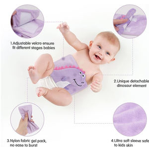 Almohadilla Térmica para Bebés, Alivio de Cólicos, Gases y Estómago Enfadado, Envoltura Térmica para el Abdomen con 2 Paquetes de Gel para Recién Nacidos y Bebés - Product Image 5