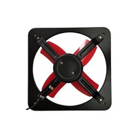 Ventilateur axial industriel électrique en fonte pour ventilation, design carré, mural, grille d'évacuation, support OEM/ODM, roulement à billes