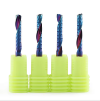 HOZLY Fraise à spirale CNC conventionnelle en carbure à une dent, 80 mm, revêtement DLC bleu importé, pour plastique, bois, MDF, OEM