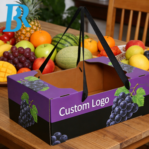 Cajas <span class=keywords><strong>de</strong></span> cartón corrugado personalizadas para envíos, caja <span class=keywords><strong>de</strong></span> cartón para frutas con asas, diseño <span class=keywords><strong>de</strong></span> carpetas, caja <span class=keywords><strong>de</strong></span> exhibición para alimentos, embalaje para plátanos - Product Image 6